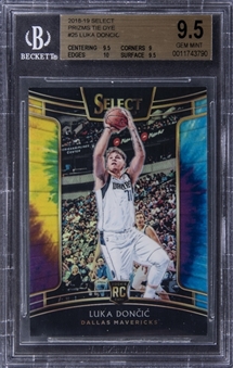 2018-19 Panini Select "Prizms Tie Dye" #25 Luka Doncic Rookie Card (#03/25) - BGS GEM MINT 9.5 